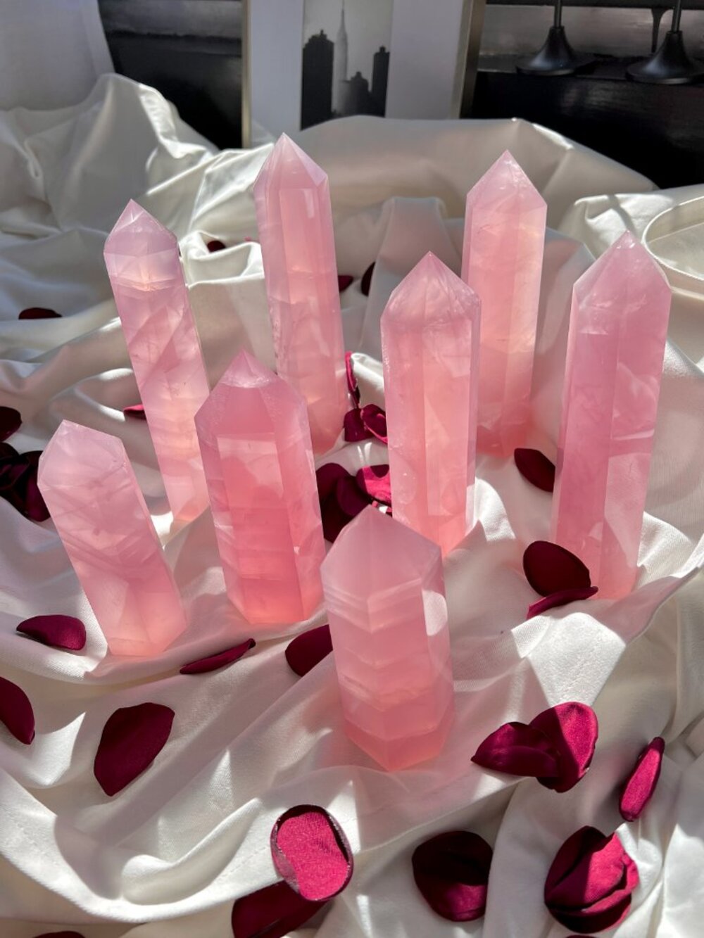 Rose Quartz XL Towers AAA Grade (Origin: Mozambique)